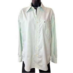 Tommy Hilfiger Green Striped Button Up Shirt